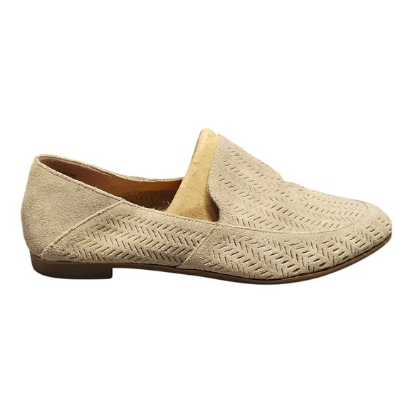 Lucky Brand Brogan Loafers Womens Size 9M Beige Suede Leather Almond Toe Slip On - Picture 1 of 13